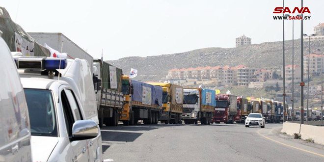 الهيئة الصحية الإسلامية التابعة لحزب الله في لبنان ترسل قافلة مساعدات إنسانية جديدة إلى سورية