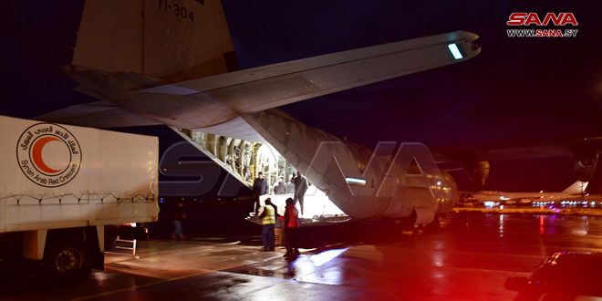 وصول طائرتين عراقيتين إلى مطار دمشق الدولي محملتين بمساعدات إنسانية لمتضرري الزلزال