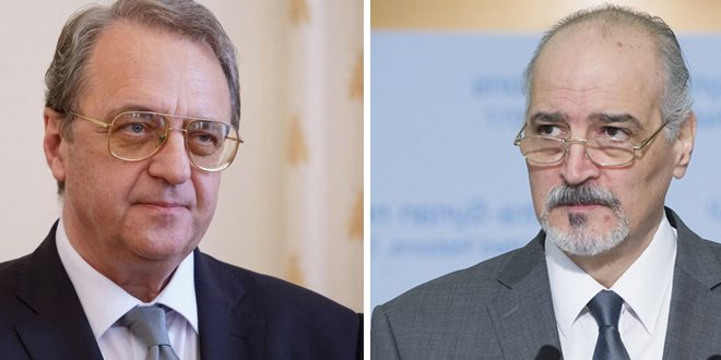 بوغدانوف والجعفري يبحثان سبل تنفيذ الاتفاقات التي تم التوصل إليها خلال زيارة الرئيس الأسد