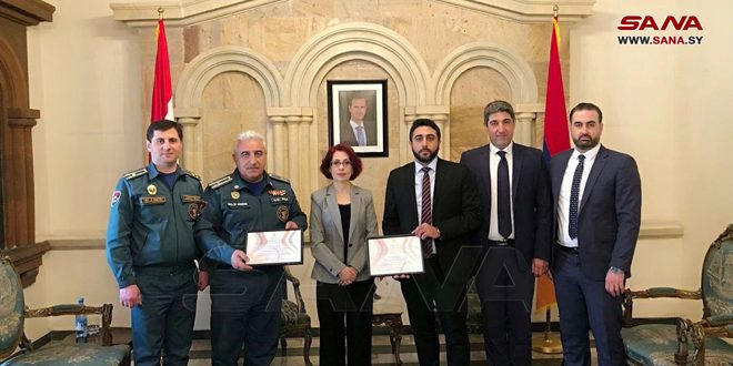 سفيرة سورية بأرمينيا تستضيف قائد فريق الإنقاذ الأرميني لإغاثة المتضررين من الزلزال