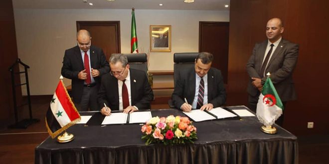 التوقيع على محضر المحادثات السورية الجزائرية في مجالات الطاقة والمناجم – S A N A