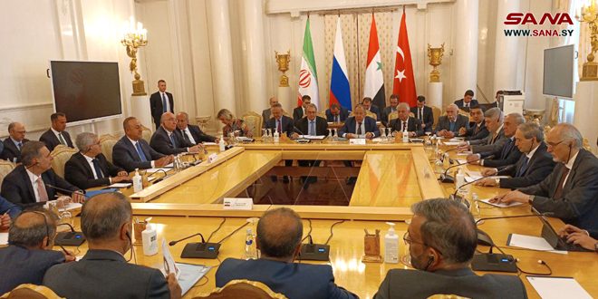 بدء الاجتماع الرباعي لوزراء خارجية سورية وروسيا وإيران وتركيا في موسكو – S A N A