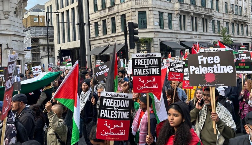 تظاهرات حاشدة ضد قرار البرلمان البريطاني دعم عدوان الاحتلال على غزة