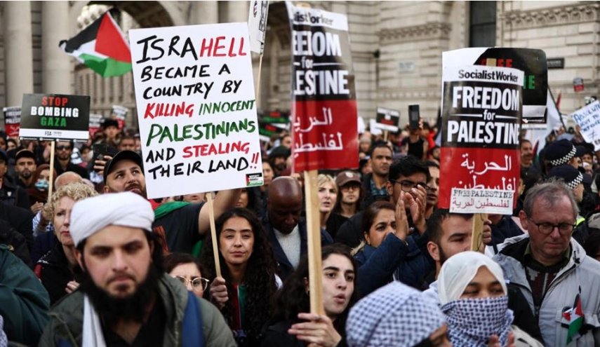 إحتجاجات قوية في بريطانيا في اليوم الوطني للتضامن مع غزة