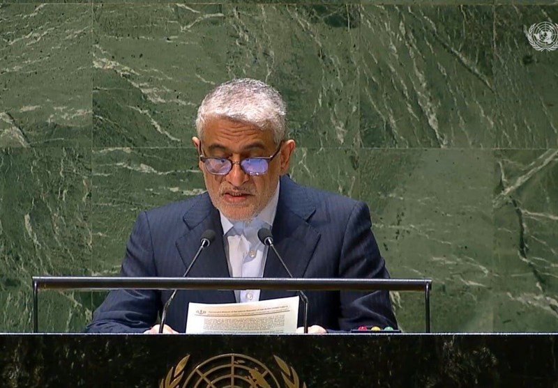 سفیر إیران لدى الأمم المتحدة ینتقد دعم أمیرکا اللامحدود لجرائم الکیان الصهیونی