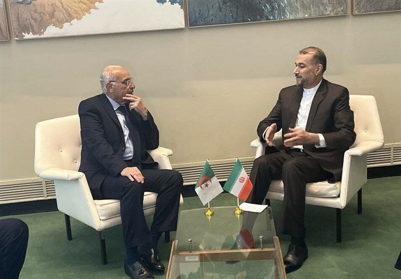 وزیرا خارجیة إیران والجزائر یؤکدان على الوقف الفوری لجرائم الحرب الصهیونیة ضد الشعب الفلسطینی
