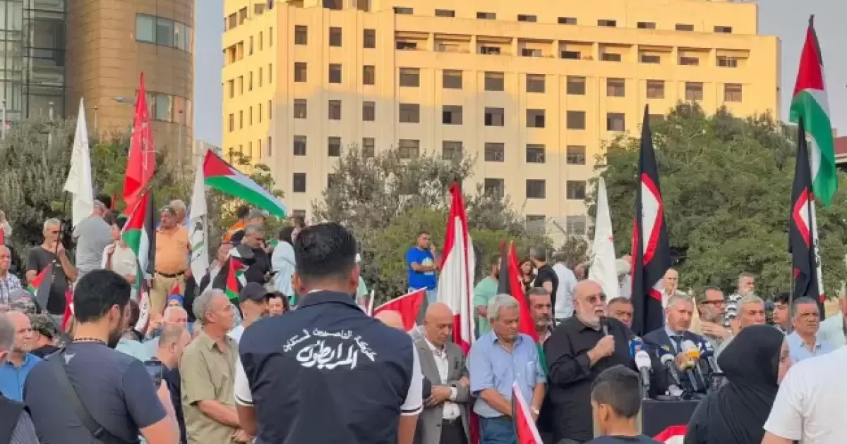 وقفة تضامنية مع غزة امام مقر "الاسكوا" والكلمات اكدت ان الإحتلال سيكون حتماً خارج كل الحسابات | وكالة شمس نيوز الإخبارية - Shms News |