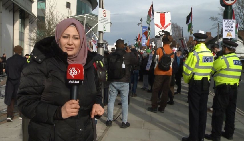 وقفة احتجاجية في لندن تنديدا ببيع الأسلحة لـاسرائيل