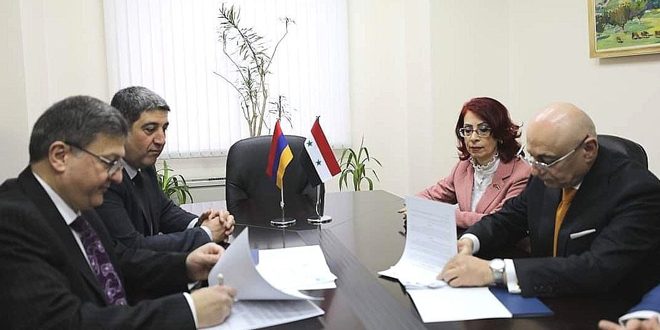 توقيع مذكرة تفاهم بين المعهد الدبلوماسي السوري والمدرسة الدبلوماسية في أرمينيا