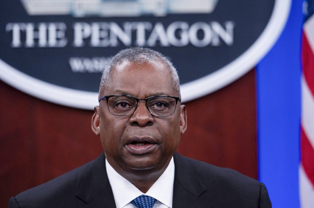 Secretary of Defense Lloyd Austin makes remarks at a virtual Ukraine Defense Contact Group meeting, Wednesday, Nov. 22, 2023, at the Pentagon in Washington.