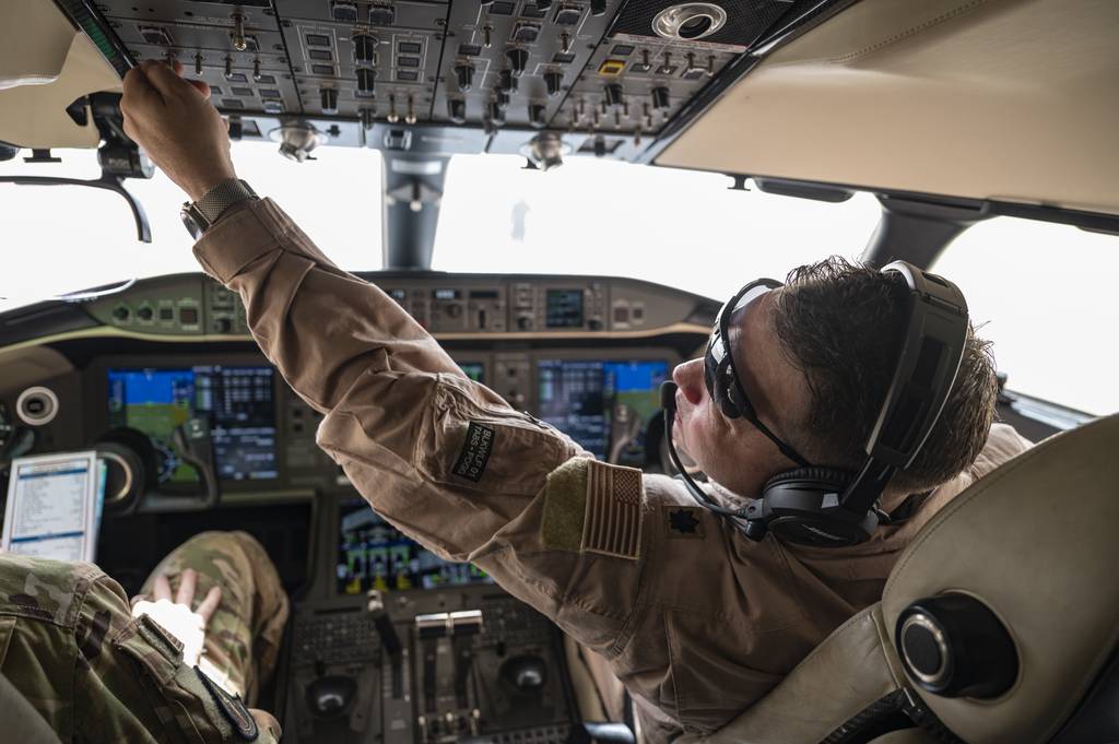 U.S. Army Spc. Sean Curl enters data into a new reconnaissance system during class held by the 1014th Sapper Company.