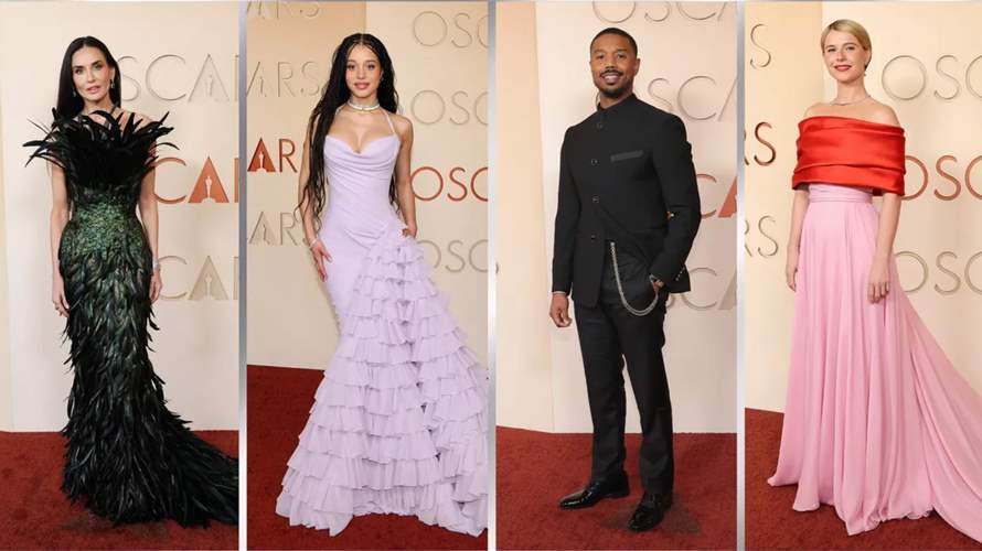 أزياء ربيعية وفساتين بالأسود والأبيض ودبابيس زينة تسيطر على السجادة