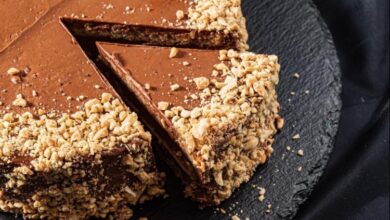 حلى الشوكولاتة بالمكسرات بدون فرن