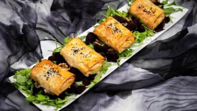 سلطة لفائف جبنة الفيتا بالشمندر بالفيديو