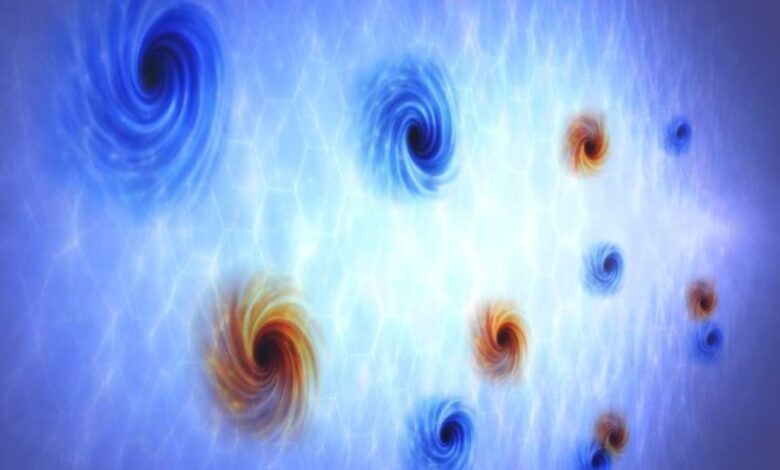An illustration shows swirling orange and blue holes against a glowing wall to the left.