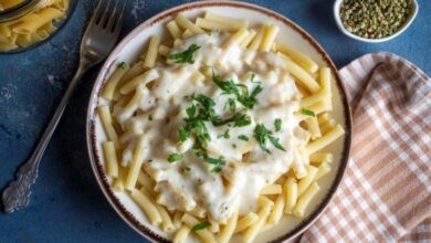 طريقة عمل مكرونة بالكريمة الخفيفة - وصفات طبخ