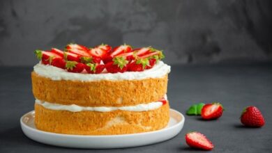 كيكة الفانيليا بحشوة كريمية