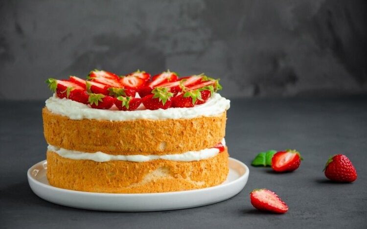 كيكة الفانيليا بحشوة كريمية