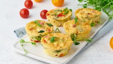 مافن البيض بجبنة القريش للفطور