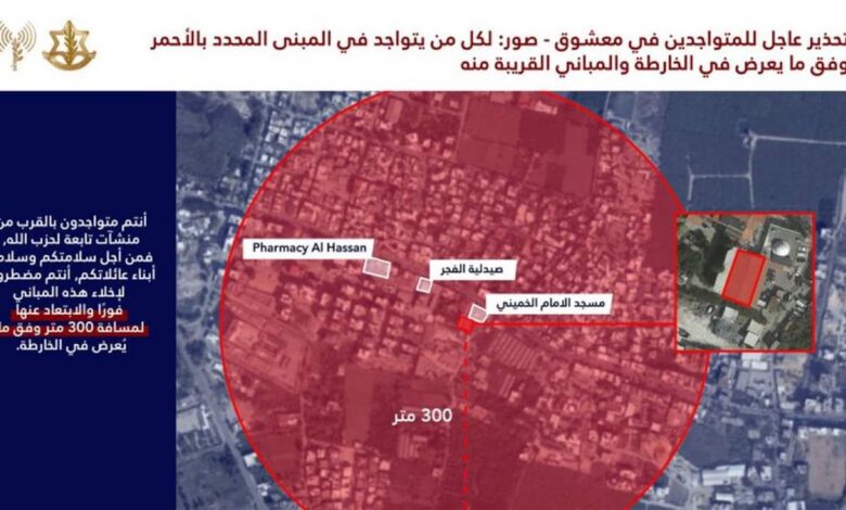 الجيش الإسرائيلي ينذر سكان مبنى في بلدة المعشوق - صور
