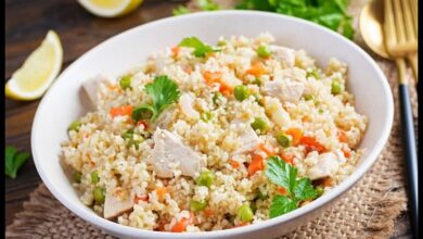 طريقة عمل أرز القرنبيط مع الدجاج للرجيم - وصفات طبخ - أطباق الخضار