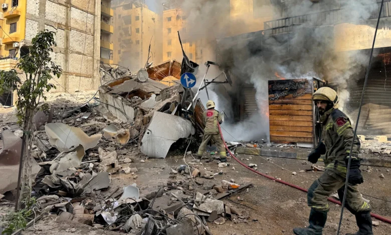الضاحية الجنوبية بعد احدى جولات القصف الاسرائيلي المعادي