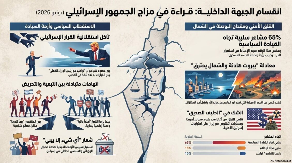 عاجل | انقسام الجبهة الداخلية: قراءة في مزاج الجمهور الاسرائيلي - صورة مميزة صورة مميزة: عاجل | انقسام الجبهة الداخلية: قراءة في مزاج الجمهور الاسرائيلي