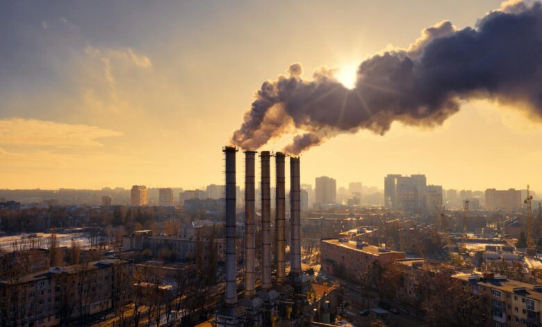 Factory Smokestacks Industrial Air Pollution