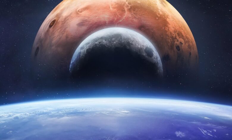 Mars Moon Earth