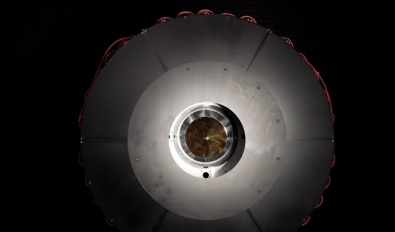 The optical power beaming receiver designed for DARPA's power-beaming experiment.