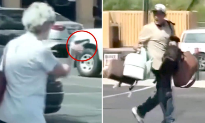 جدة مسلحة تطارد سارقا محتملا خارج متجر.. وموقفها يشعل الإنترنت (فيديو)