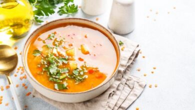 شوربة العدس الصحية للرجيم