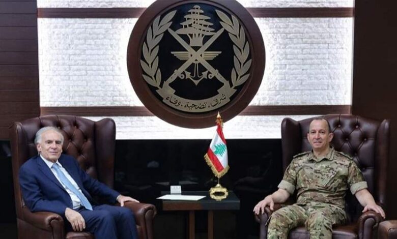قائد الجيش بحث مع أرنو في الأوضاع العامة ومرحلة ما بعد اليونيفيل -...