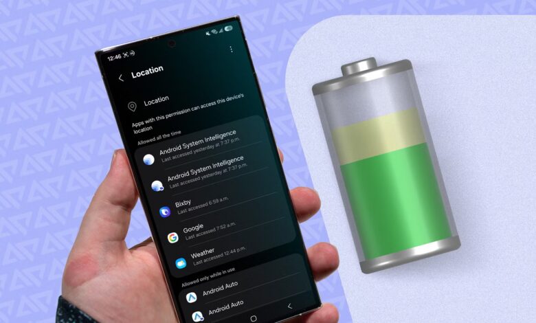 لقد قمت بتعطيل الوصول إلى موقع Android في الخلفية للتطبيقات غير الضرورية، مما أدى إلى إضافة ساعتين كاملتين من الشحن اليومي