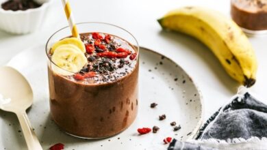 سموثي الموز والكاكاو بحليب الصويا