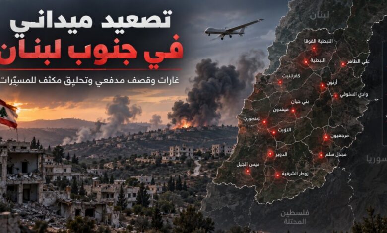 عاجل منصة اجواء:تصعيد ميداني واسع في جنوب لبنان: غارات وقصف مدفعي وتحليق مكثف للمسيّرات #انفوغراف