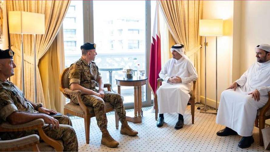 رئيس الوزراء القطري يؤكد لقائد الجيش استمرار دعم قطر للجيش اللبناني - صورة مميزة رئيس الوزراء القطري يؤكد لقائد الجيش استمرار دعم قطر للجيش اللبناني