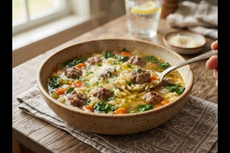 شوربة مكرونة لسان العصفور بكرات اللحم - صورة مميزة شوربة مكرونة لسان العصفور بكرات اللحم