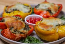 طريقة عمل الفلفل المحشي بالأرز والسبانخ بالفيديو – وصفات طبخ