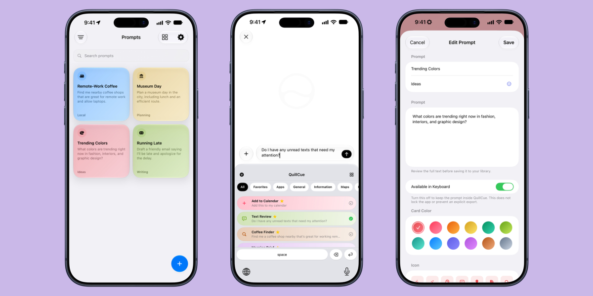Indie App Spotlight: يعمل “QuillCue” على رفع مستوى تجربة Siri AI الخاصة بك من خلال المطالبات المخزنة - صورة مميزة Indie App Spotlight: يعمل “QuillCue” على رفع مستوى تجربة Siri AI الخاصة بك من خلال المطالبات المخزنة