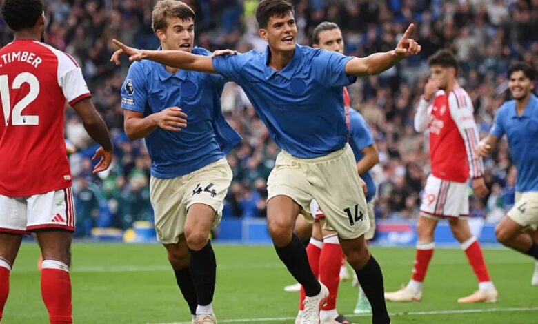 برايتون يهزم أرسنال 3-0 ويتصدر مانشستر سيتي الدوري الإنجليزي الممتاز دون لعب | كرة القدم