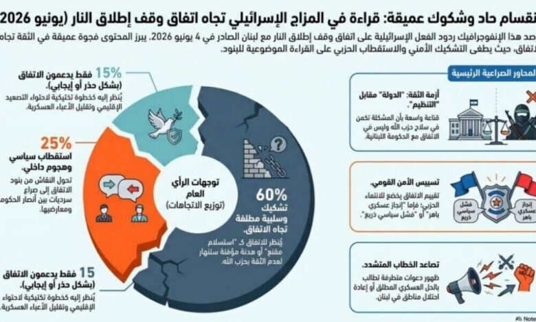 عاجل | إنقسام حاد وشكوك عميقة: قراءة في المزاج العام الاسرائيلي اتجاه وقف اطلاق النار