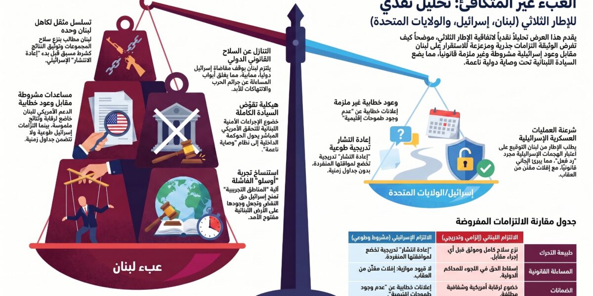 عاجل | العبئ غير المتكافئ: تحليل نقدي للإطار الثلاثي (لبنان، اسرائيل والولايات المتحدة)