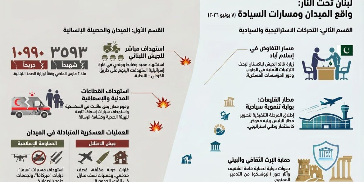 عاجل | لبنان تحت النار: واقع الميدان ومسارات السيادة - صورة مميزة عاجل | لبنان تحت النار: واقع الميدان ومسارات السيادة