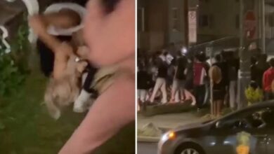 لقطات صادمة.. حشد يهاجم طالبات جامعة أمريكيات ويضرب إحداهن لدرجة فقدانها الوعي